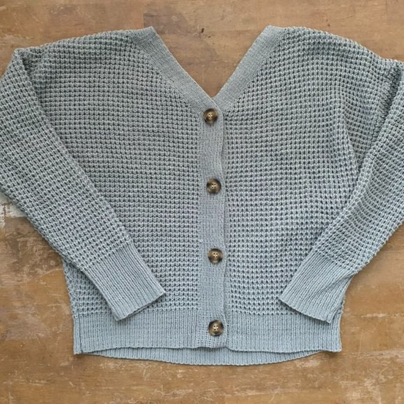 Moon & Madison Sage Green Cardigan Size Medium - Picture 2 of 10